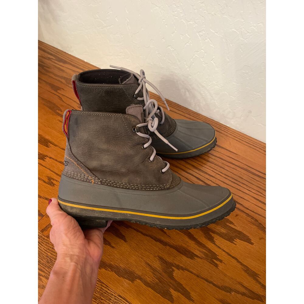 UGG Zetik Men's Boots Grey Leather Waterproof Winter Duck Snow 11